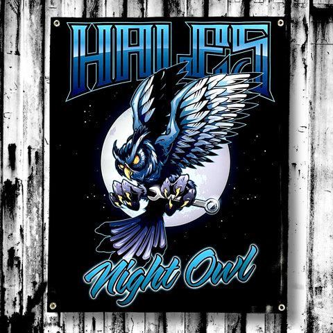 Night Owl Vinyl Garage Banner - 36" X 29"