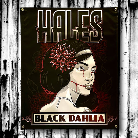 Black Dahlia Vinyl Garage Banner - 36" X 29"
