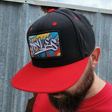 Graffiti Snapback with Flexfit Tech - Black & Red
