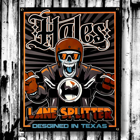 Lane Splitter Vinyl Garage Banner (Version 2)