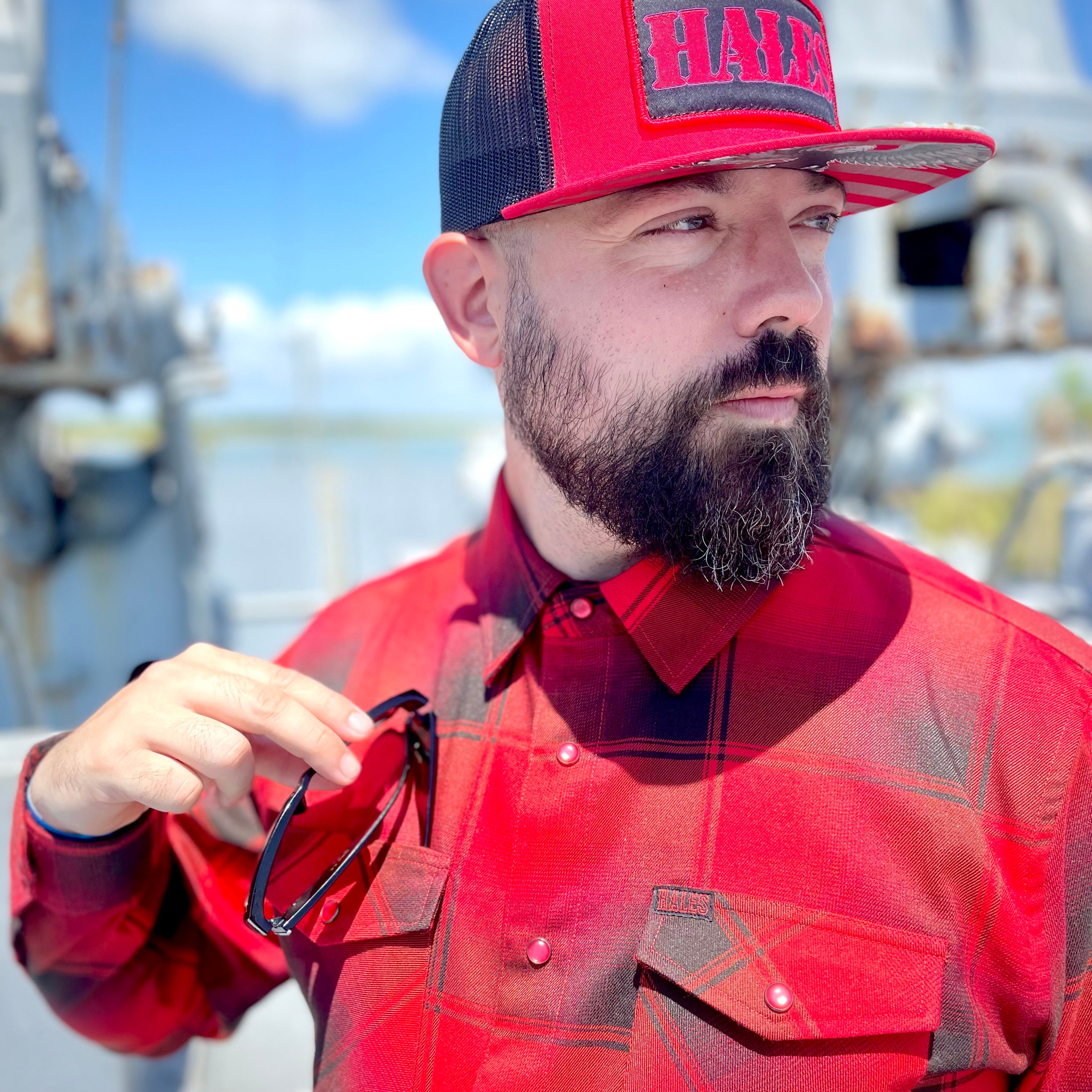 Men's R.E.D. Long Sleeve Flannel - Red and Black Plaid