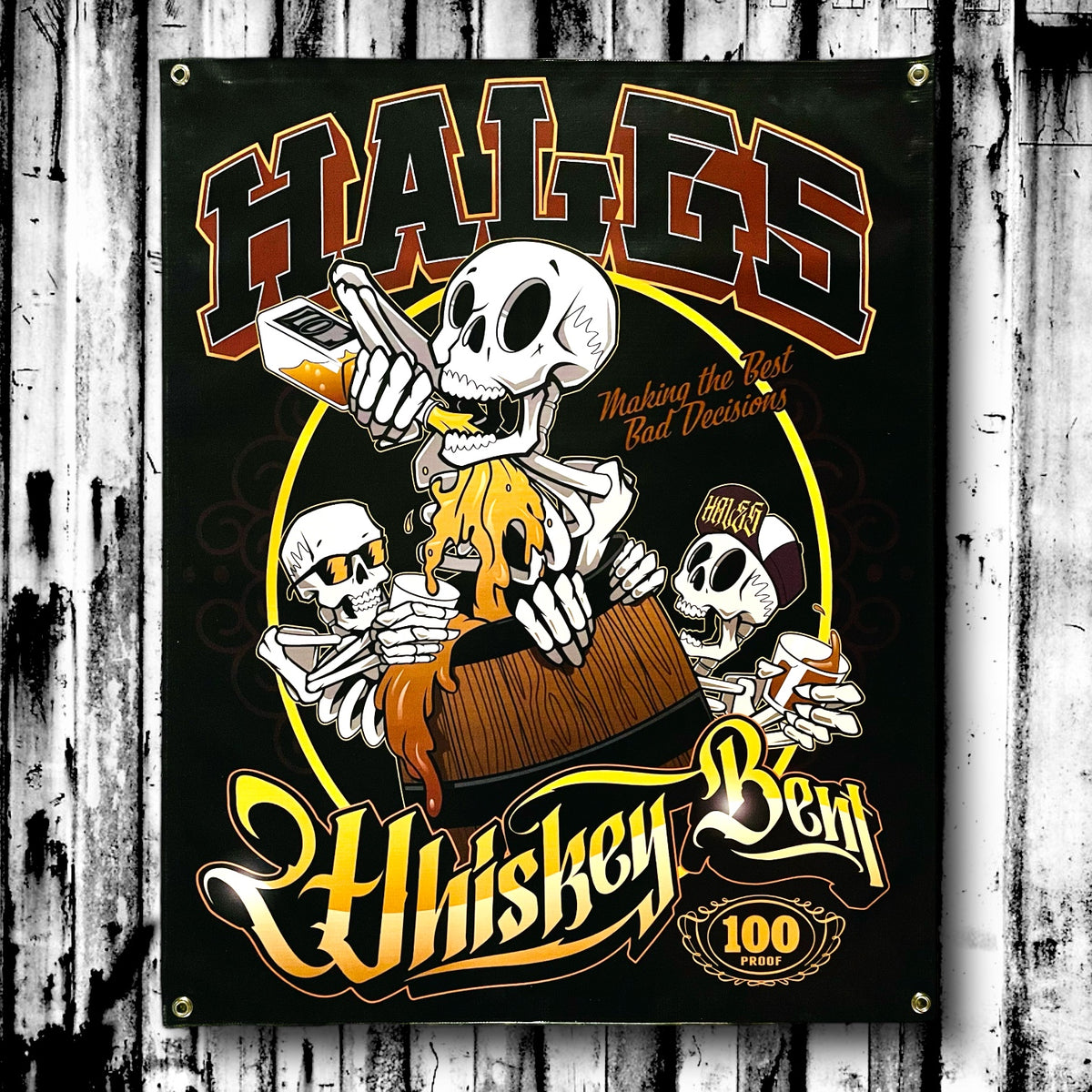 Whiskey Bent Vinyl Garage Banner - 36" X 29"